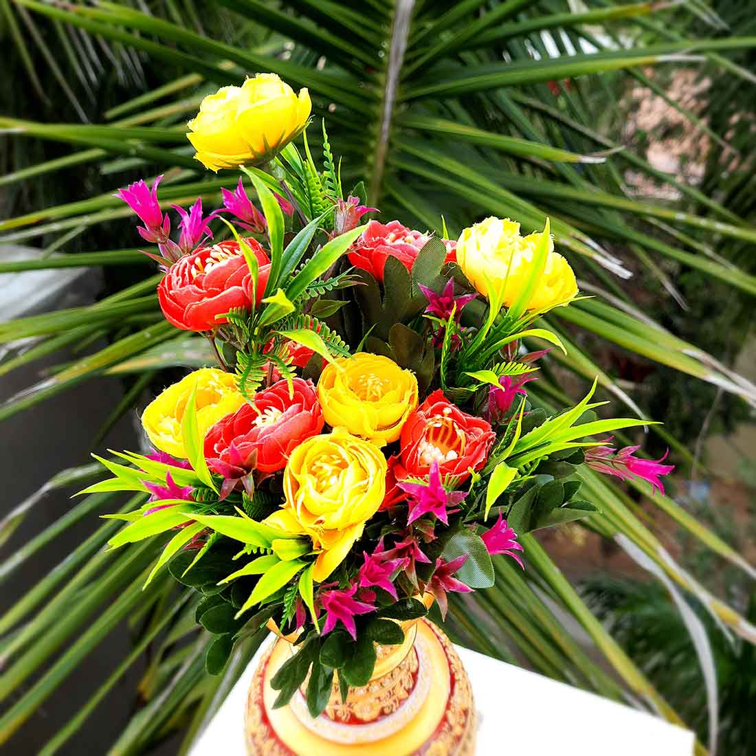 Artificial Flowers Bunch- Apkamart #color_Yellow
