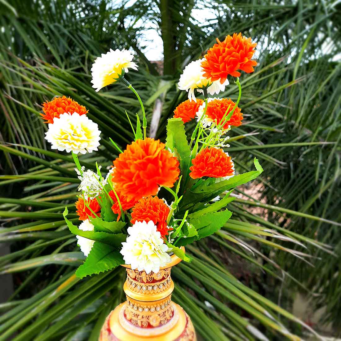 Artificial Flowers Bunch- Apkamart #color_Orange