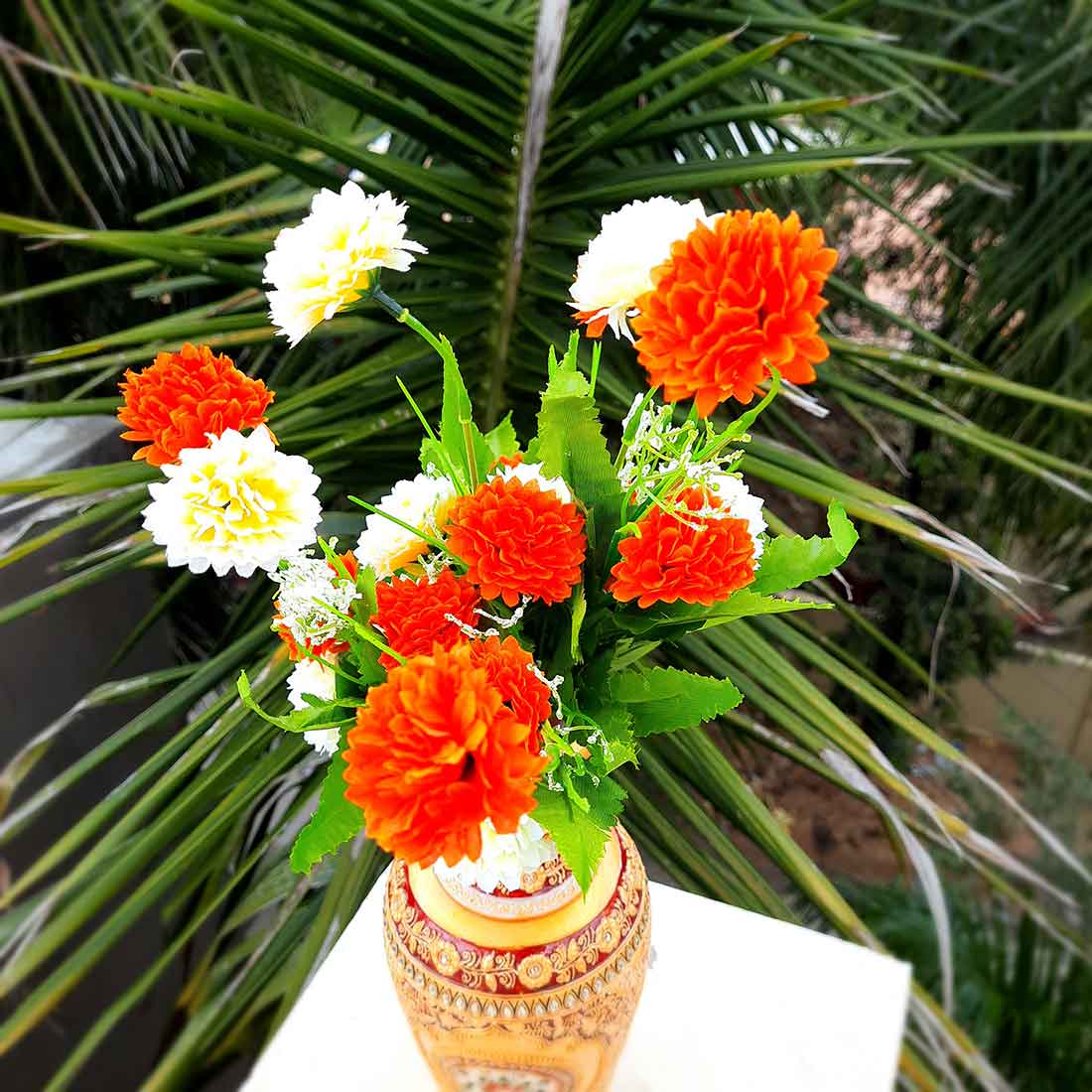 Artificial Flowers Bunch- Apkamart #color_Orange
