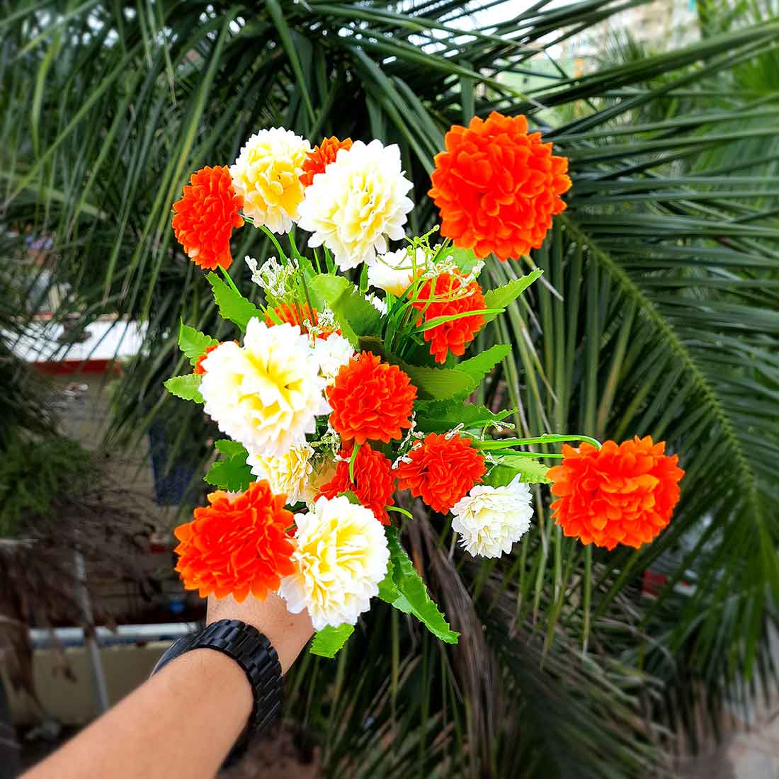 Artificial Flowers Bunch- Apkamart #color_Orange