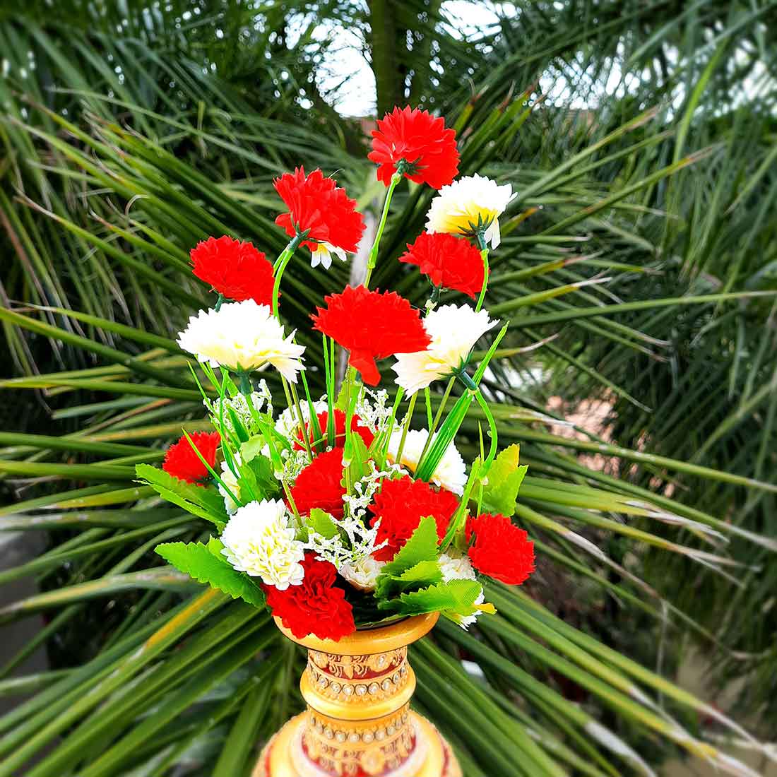 Artificial Flowers Bunch- Apkamart #color_Red