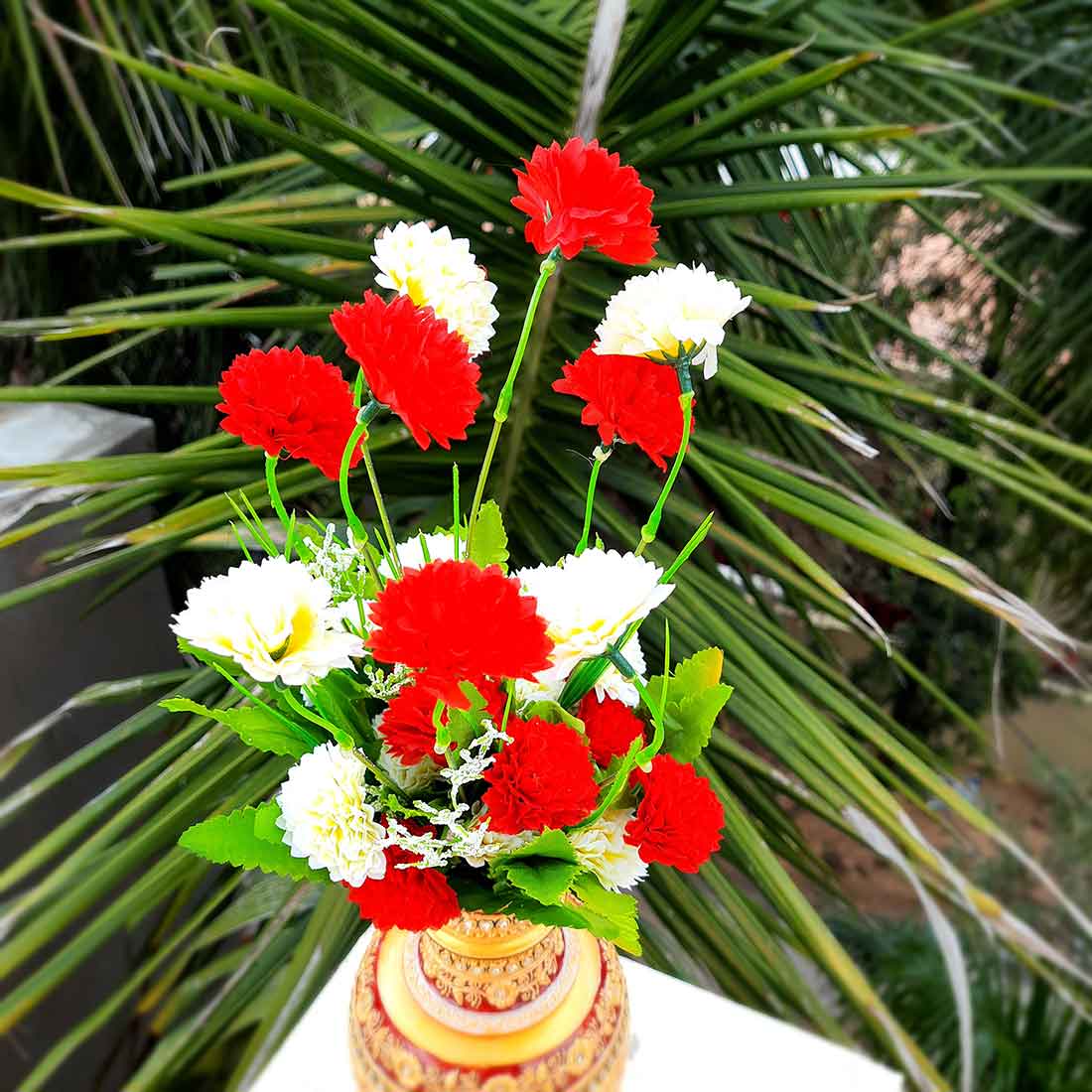 Artificial Flowers Bunch- Apkamart #color_Red