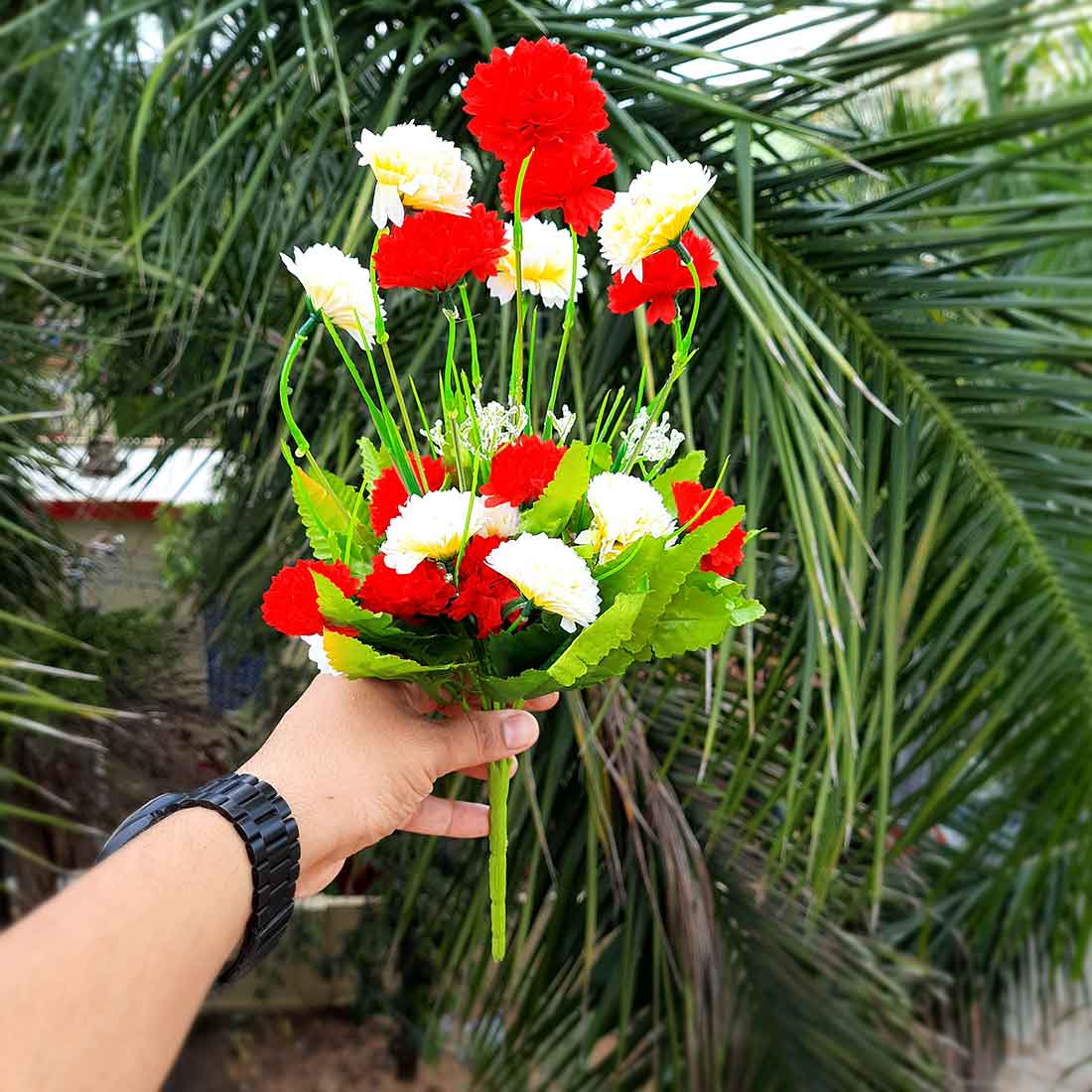 Artificial Flowers Bunch- Apkamart #color_Red