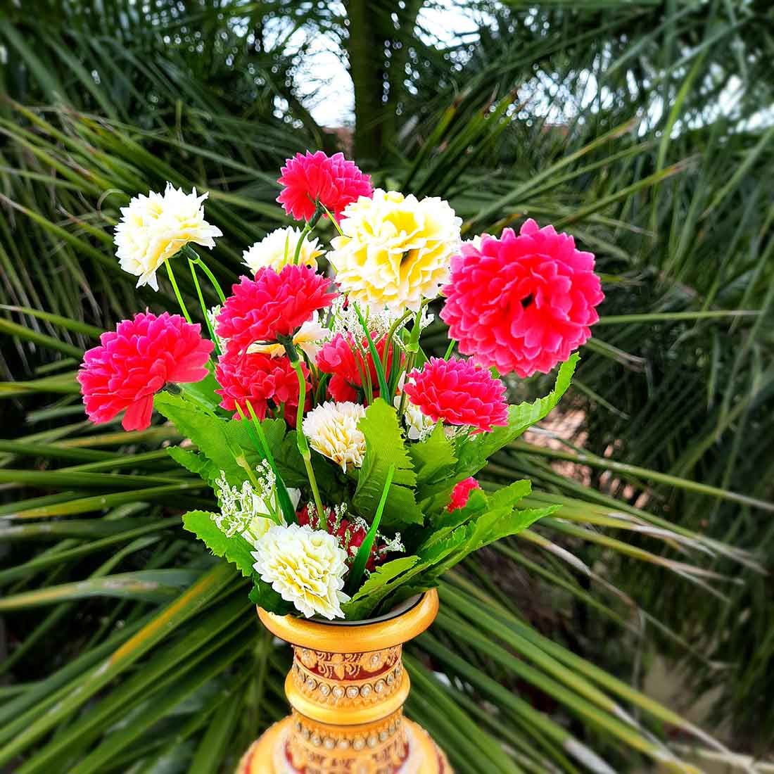 Artificial Flowers Bunch- Apkamart #color_Dark Pink