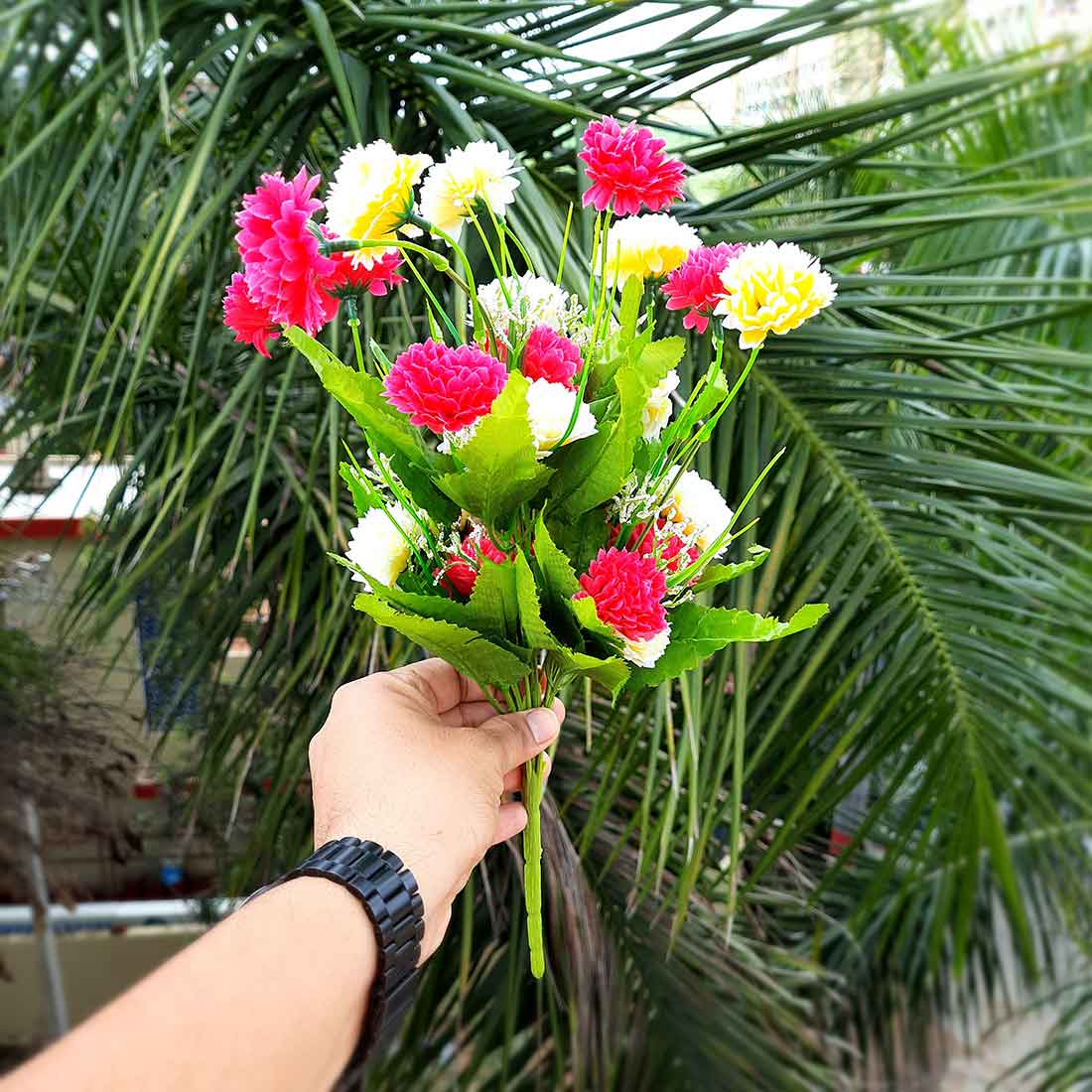 Artificial Flowers Bunch- Apkamart #color_Dark Pink