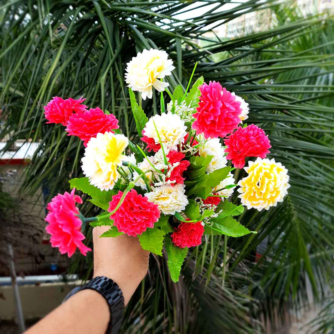 Artificial Flowers Bunch- Apkamart #color_Dark Pink