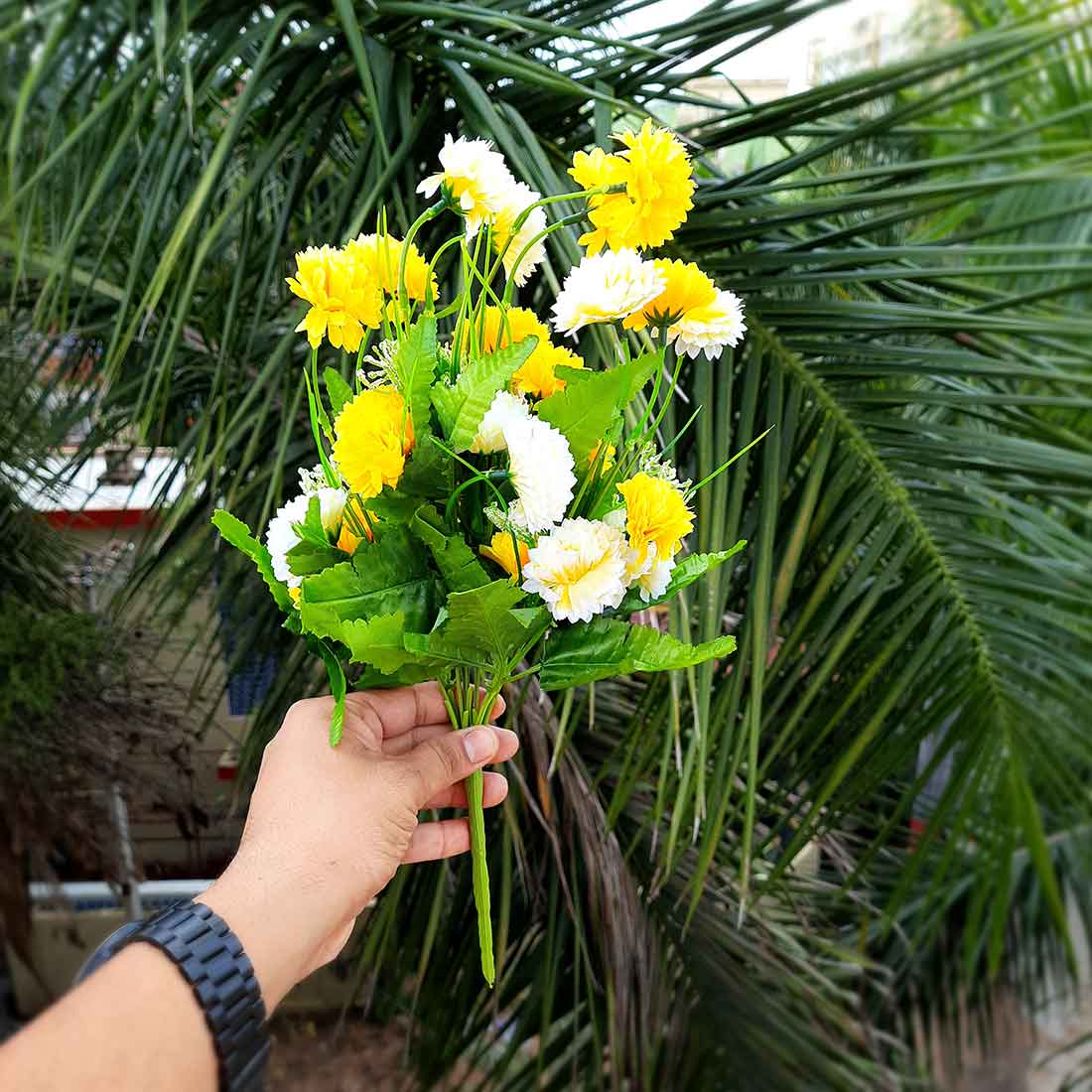 Artificial Flowers Bunch- Apkamart #color_Yellow