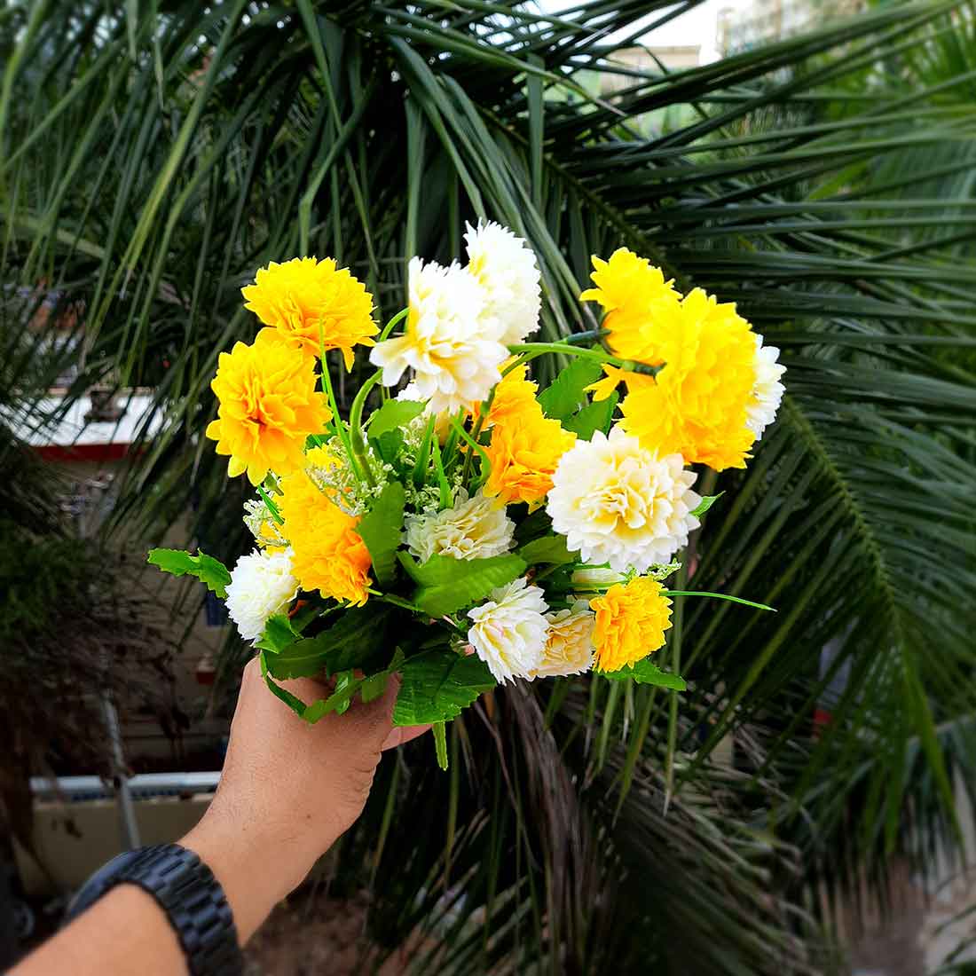 Artificial Flowers Bunch- Apkamart #color_Yellow