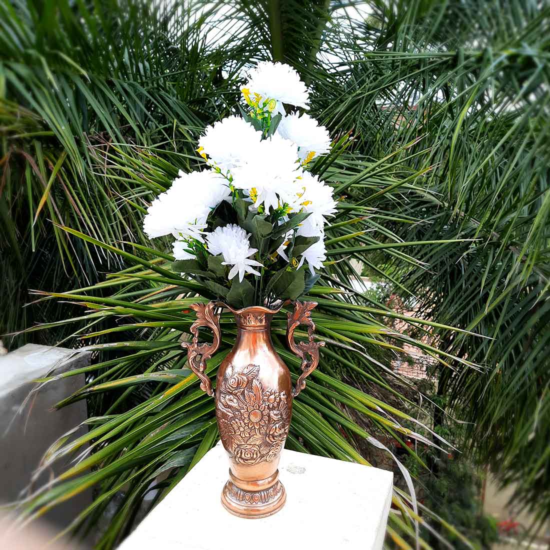 Artificial Flowers Bunch- Apkamart #color_White
