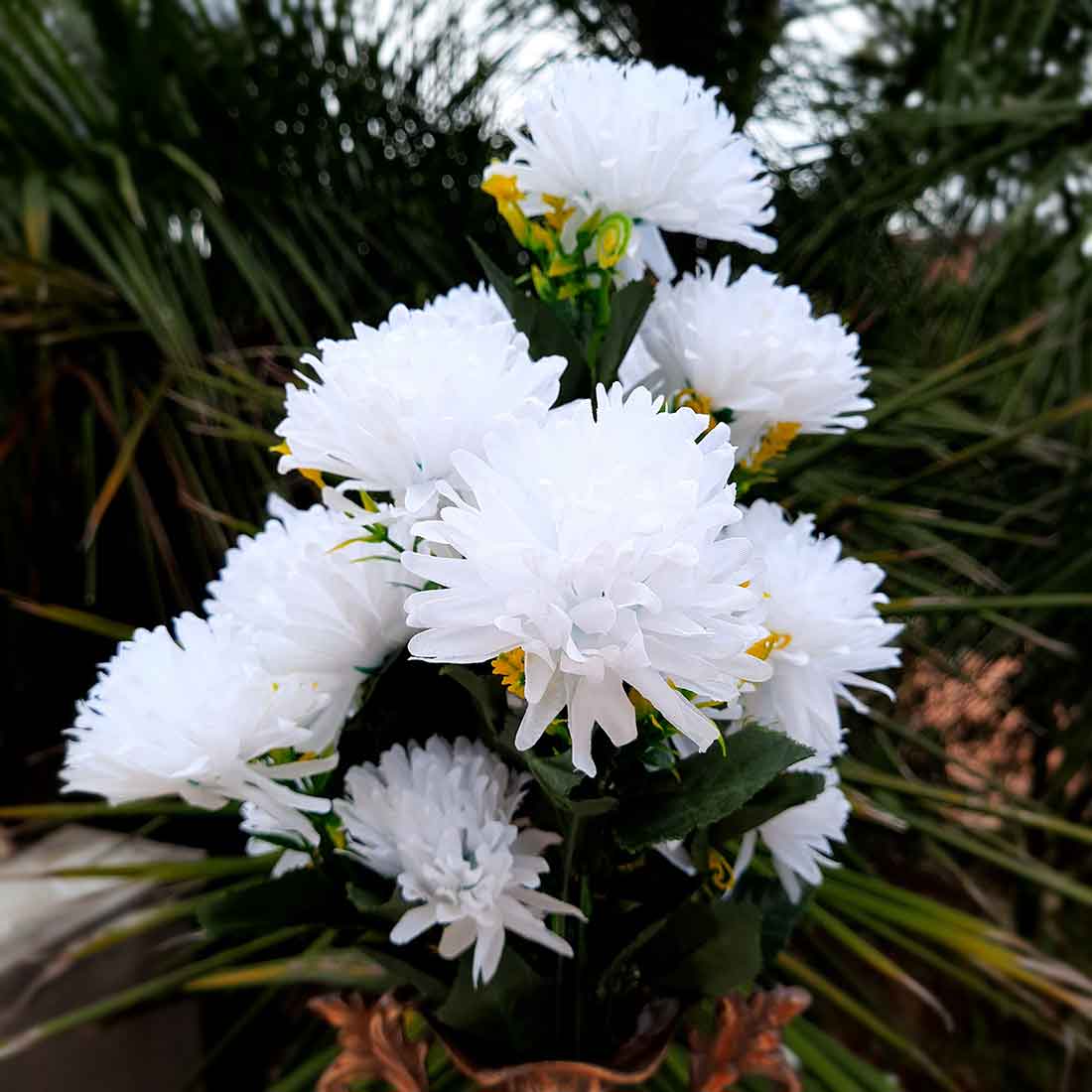 Artificial Flowers Bunch- Apkamart #color_White