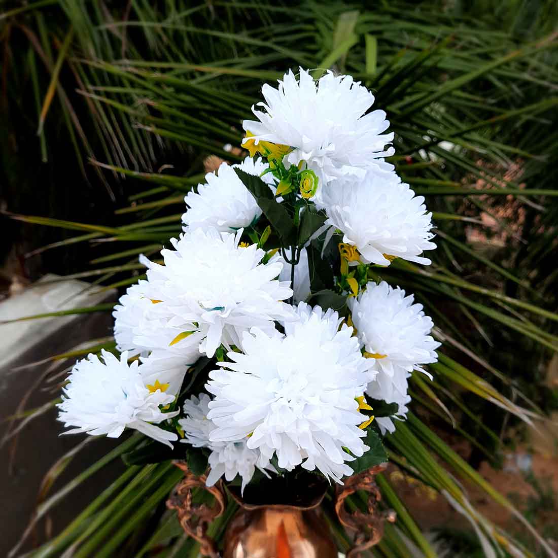 Artificial Flowers Bunch- Apkamart #color_White