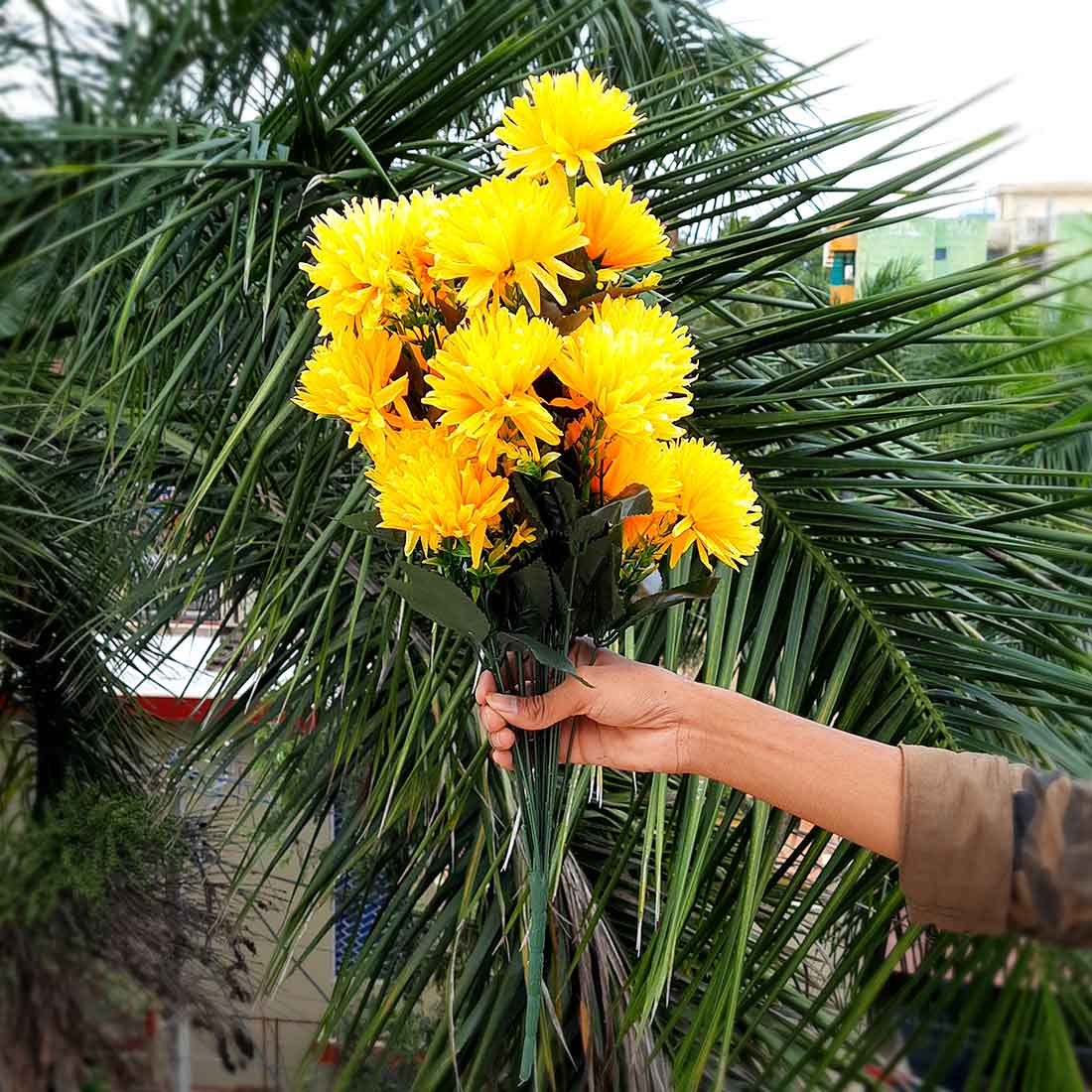 Artificial Flowers Bunch- Apkamart #color_Yellow