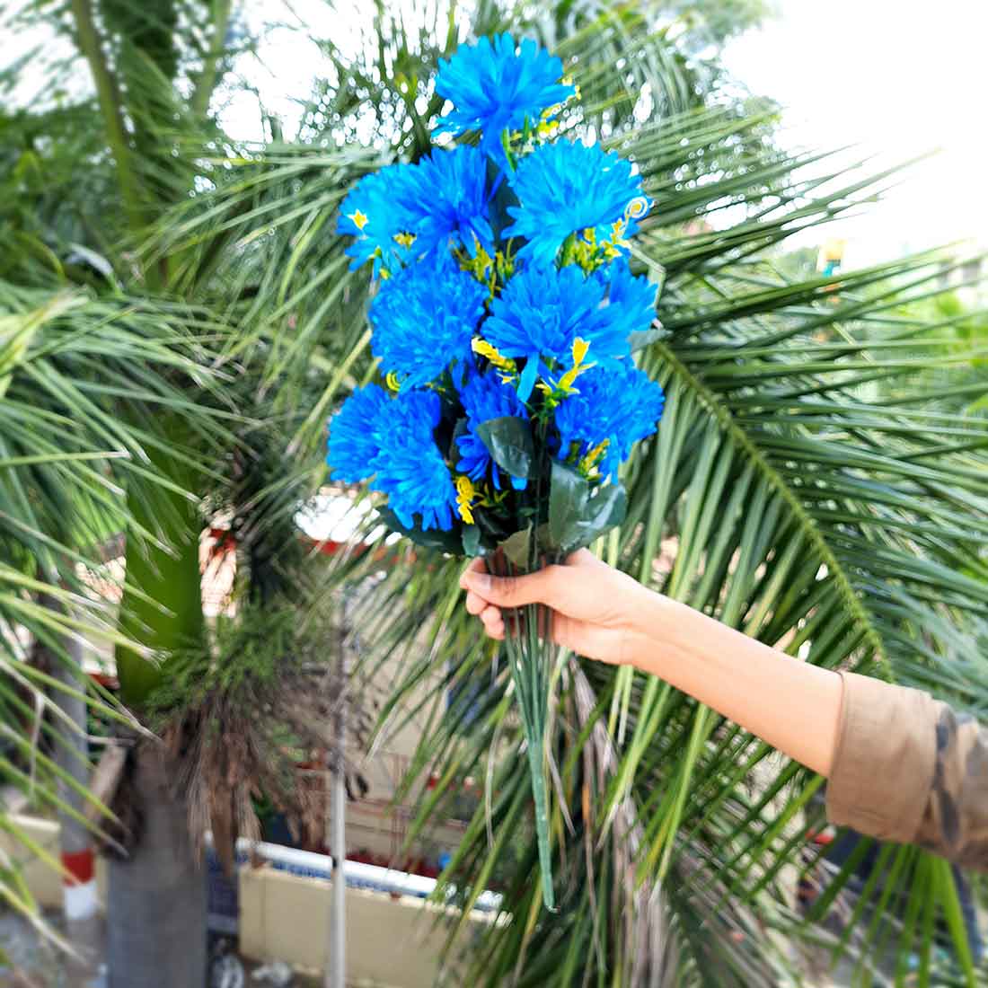 Artificial Flowers Bunch- Apkamart #color_Blue