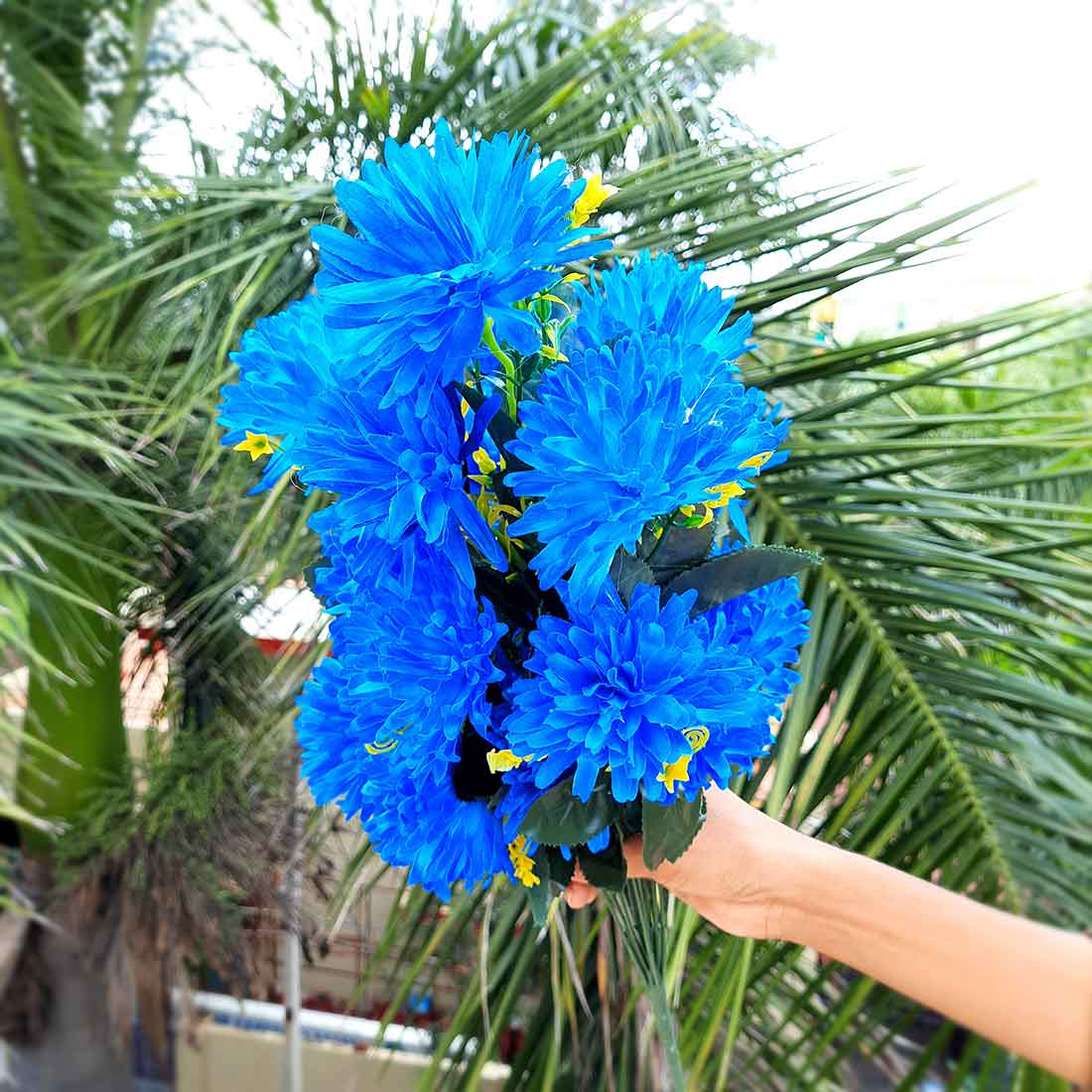 Artificial Flowers Bunch- Apkamart #color_Blue