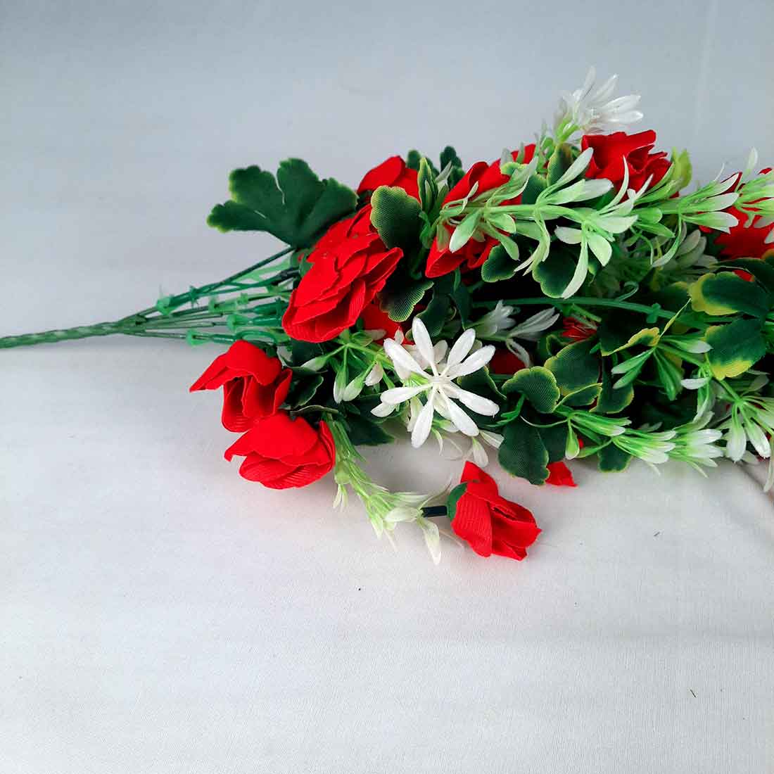 Artificial Flower Bouquet - With Metal Stand - For Home & Office Wall Decor - ApkaMart