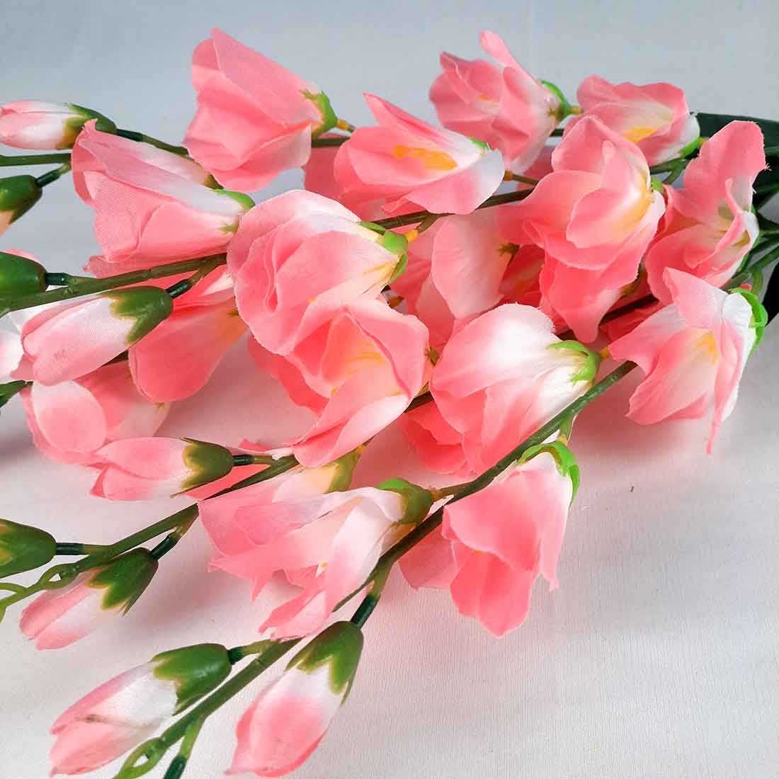 Artificial Flowers Bunch- Apkamart #color_White & Pink