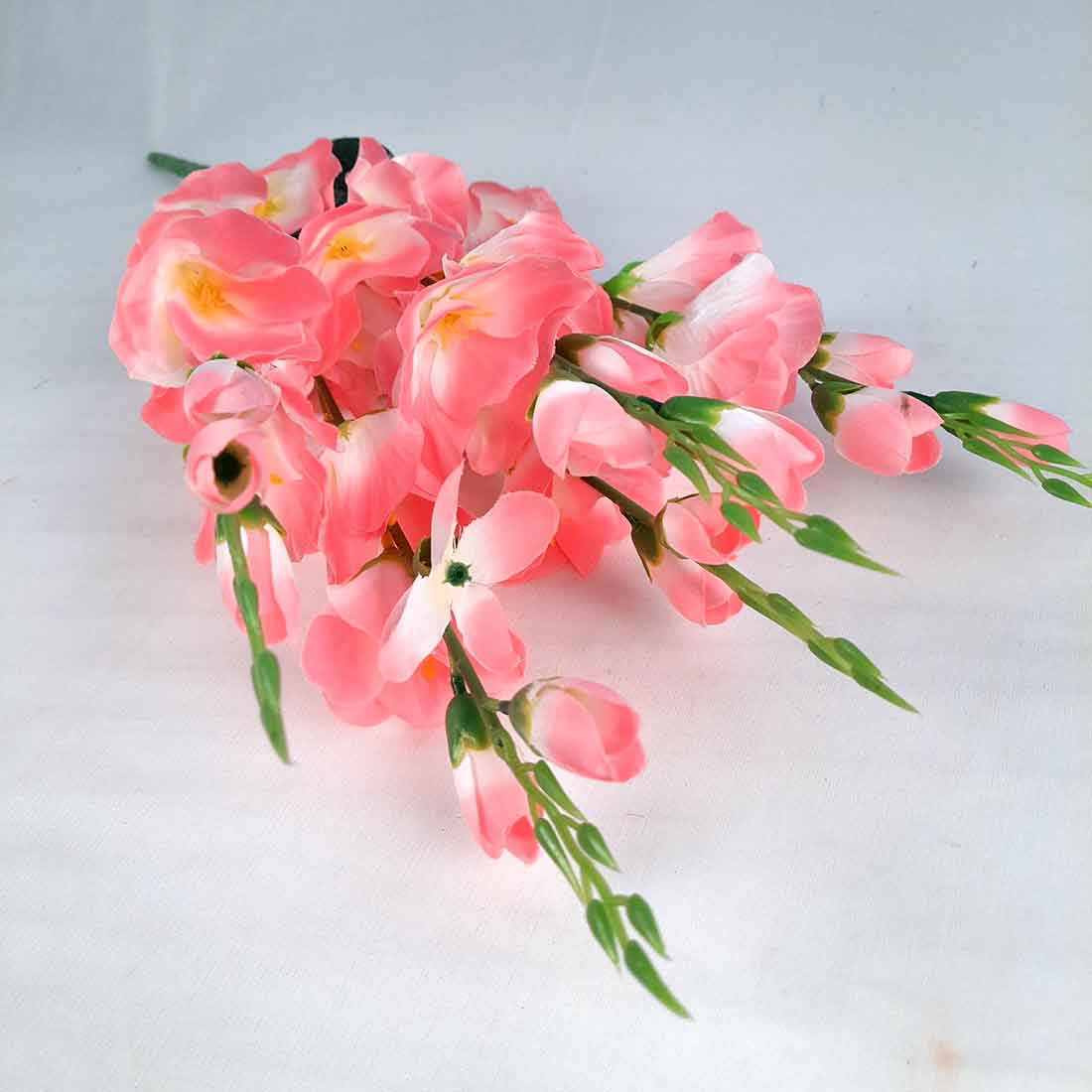 Artificial Flowers Bunch- Apkamart #color_White & Pink