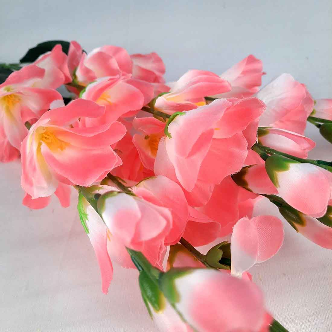 Artificial Flowers Bunch- Apkamart #color_White & Pink