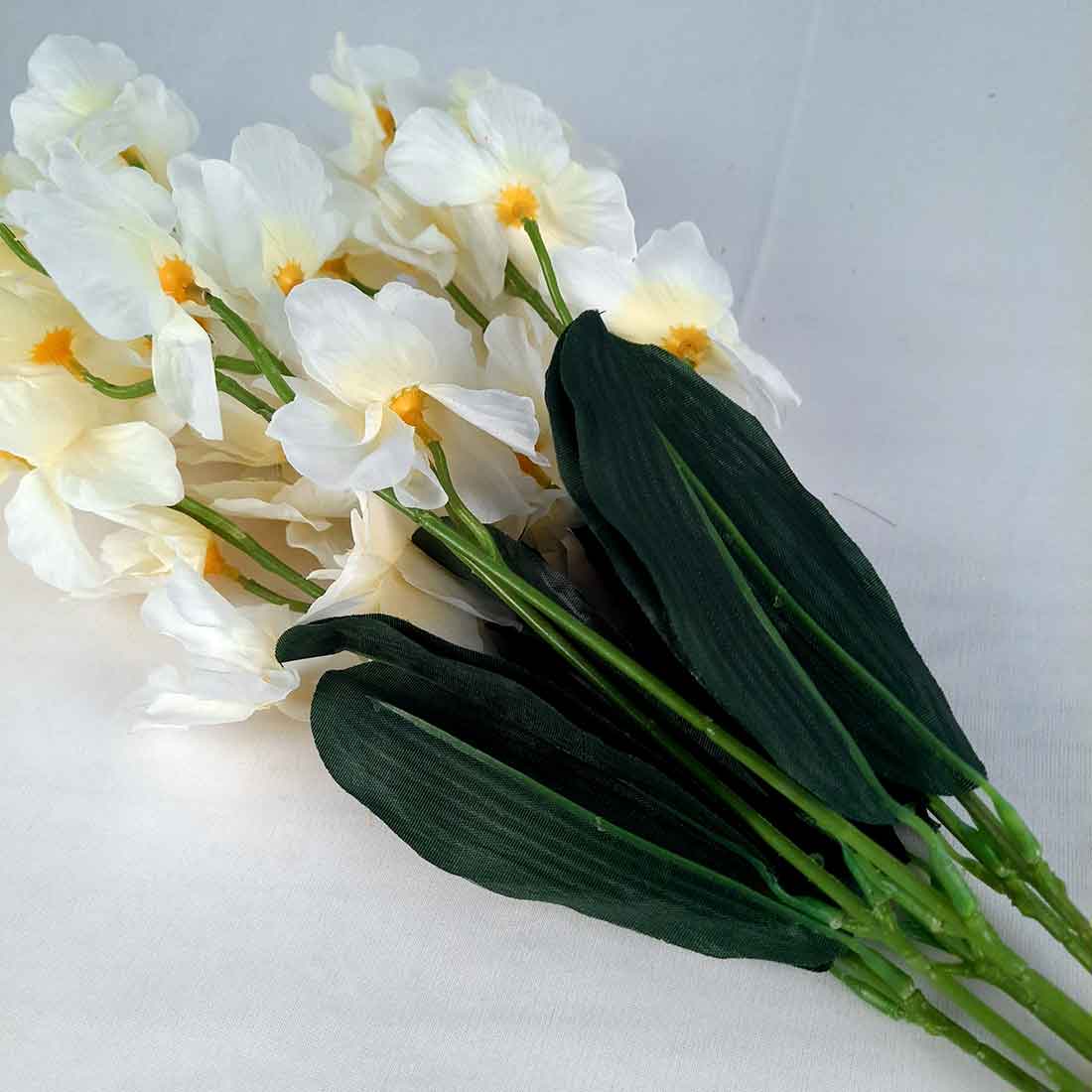 Artificial Flowers Bunch- Apkamart #color_White