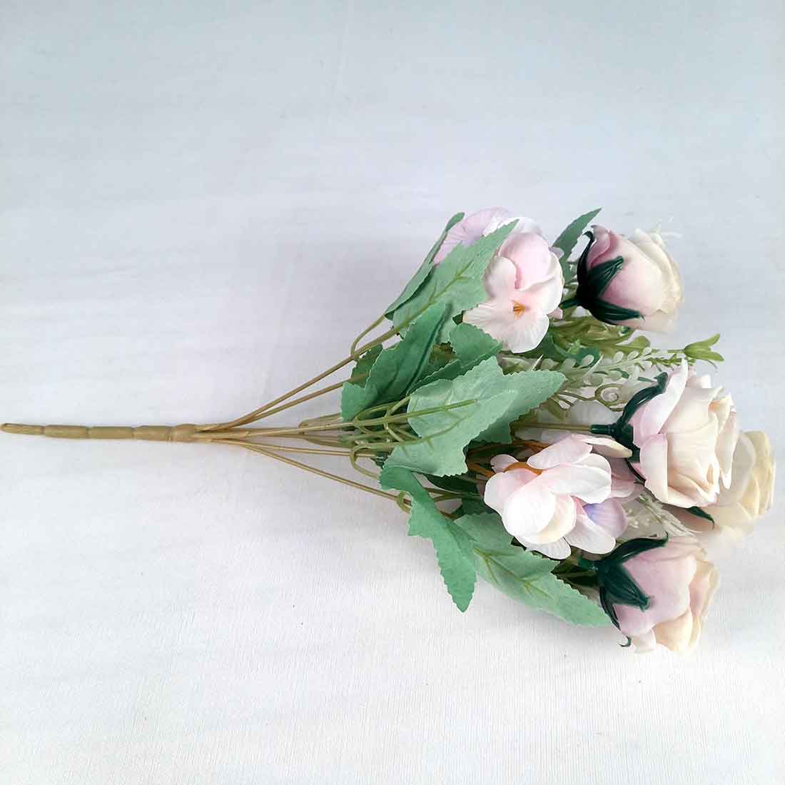 Artificial Flowers Bunch- Apkamart #color_Cream