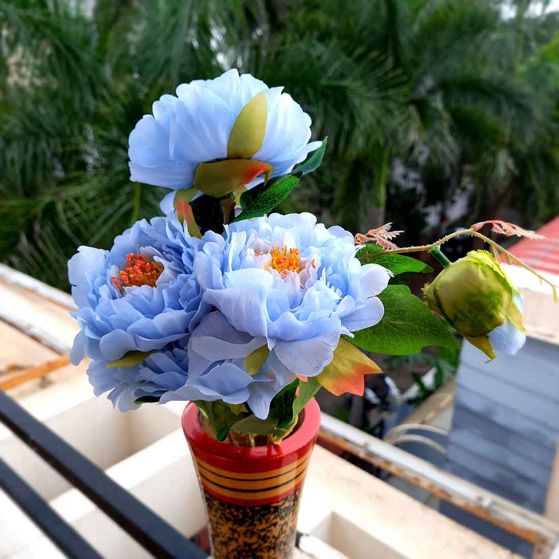 Artificial Flowers Bunch- Apkamart #color_Blue