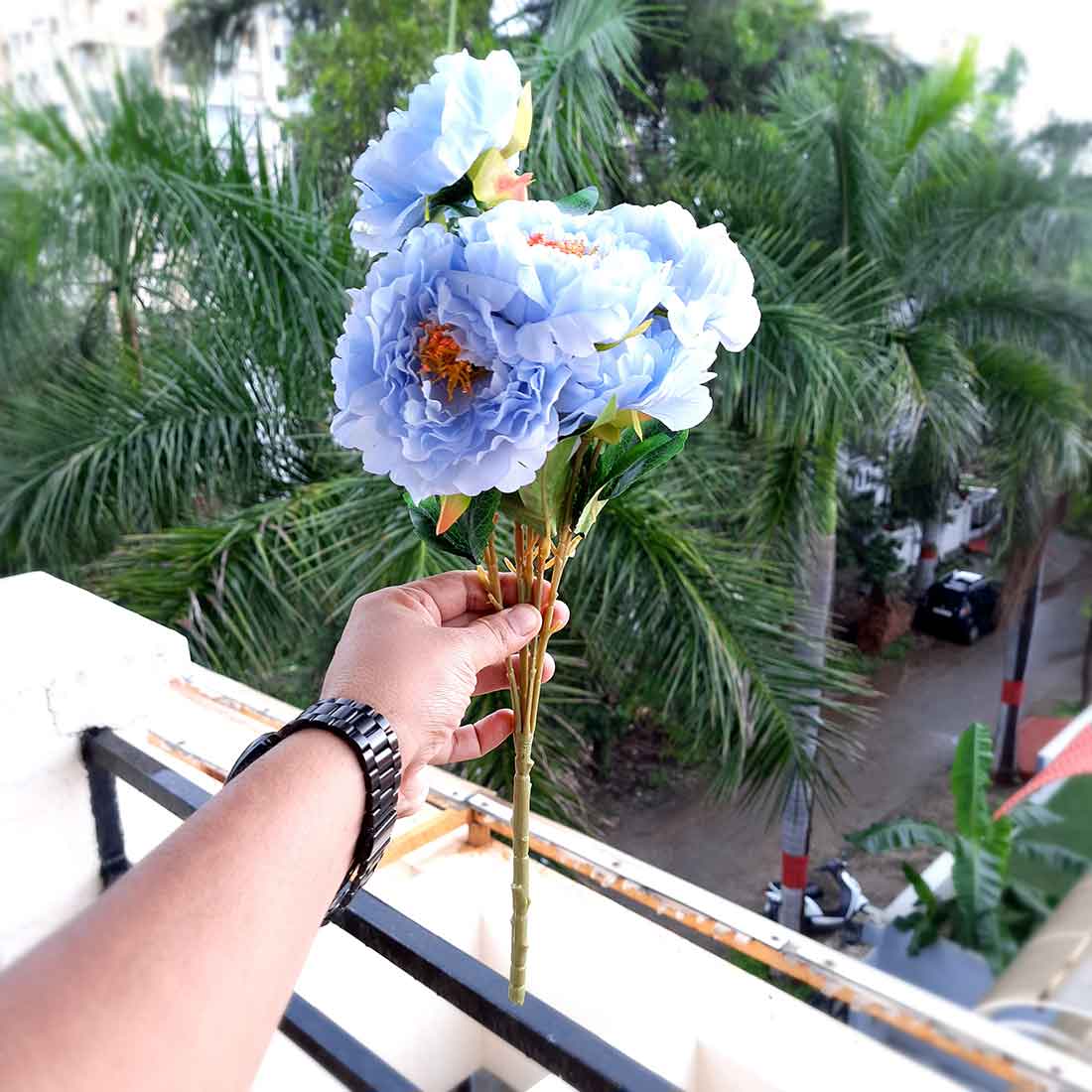 Artificial Flowers Bunch- Apkamart #color_Blue