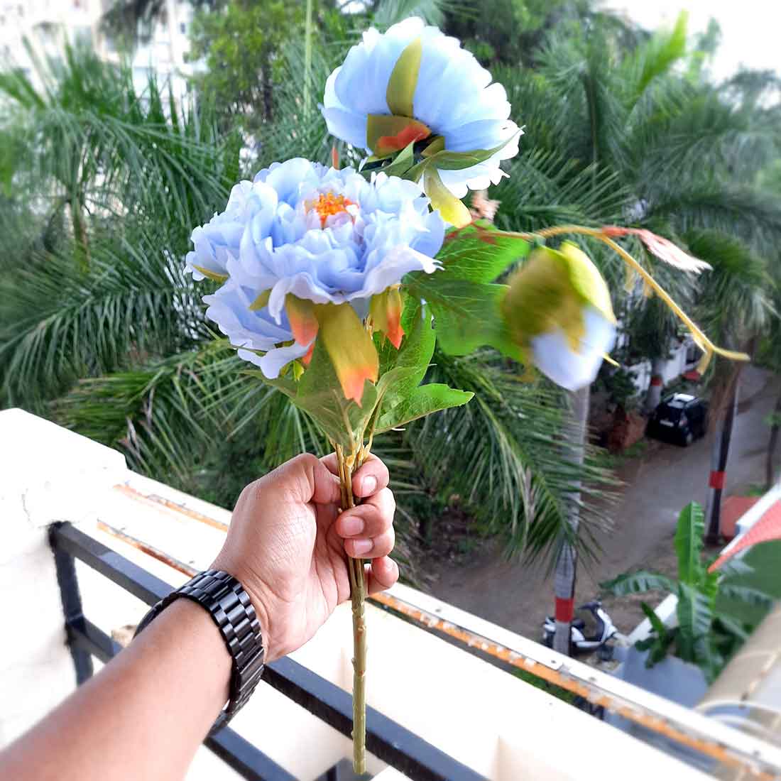 Artificial Flowers Bunch- Apkamart #color_Blue