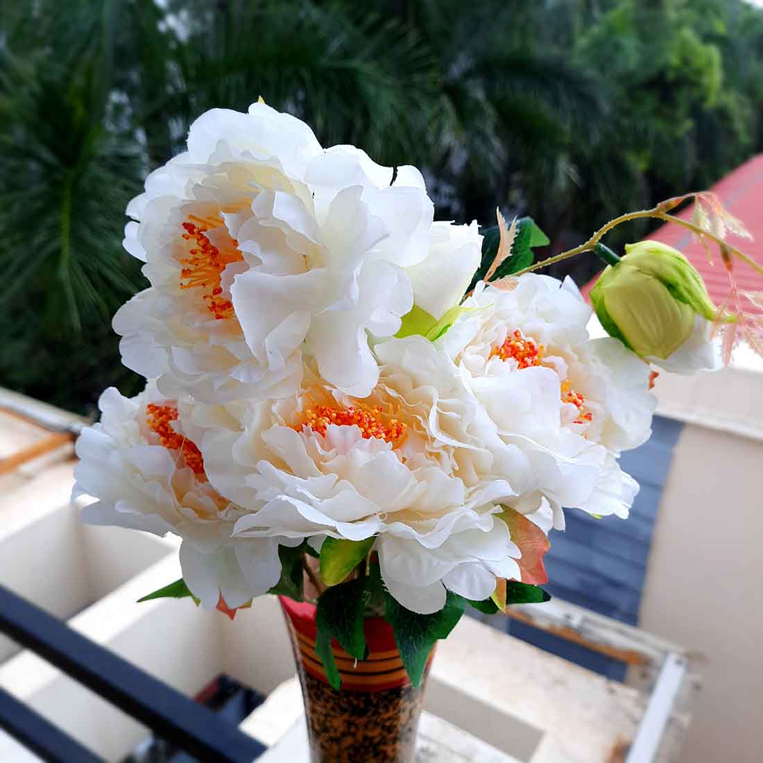 Artificial Flowers Bunch- Apkamart #color_White