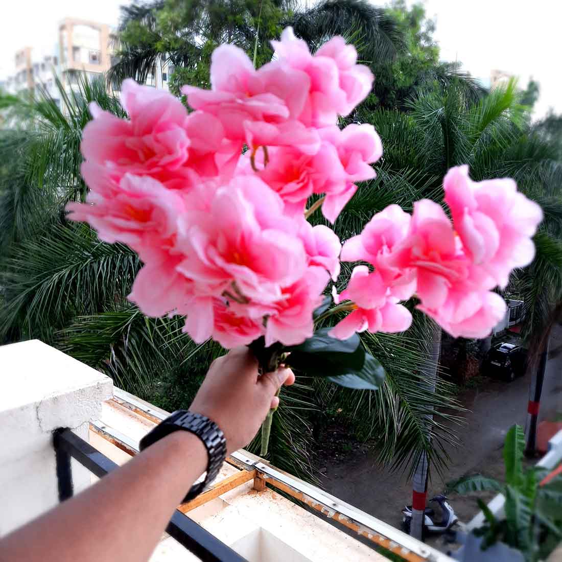 Artificial Flowers Bunch- Apkamart #color_Light Pink