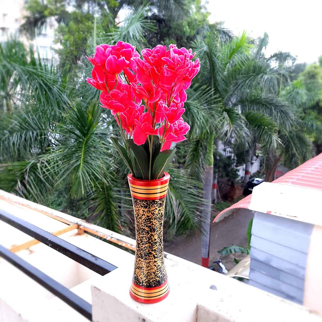 Artificial Flowers Bunch- Apkamart #color_Red