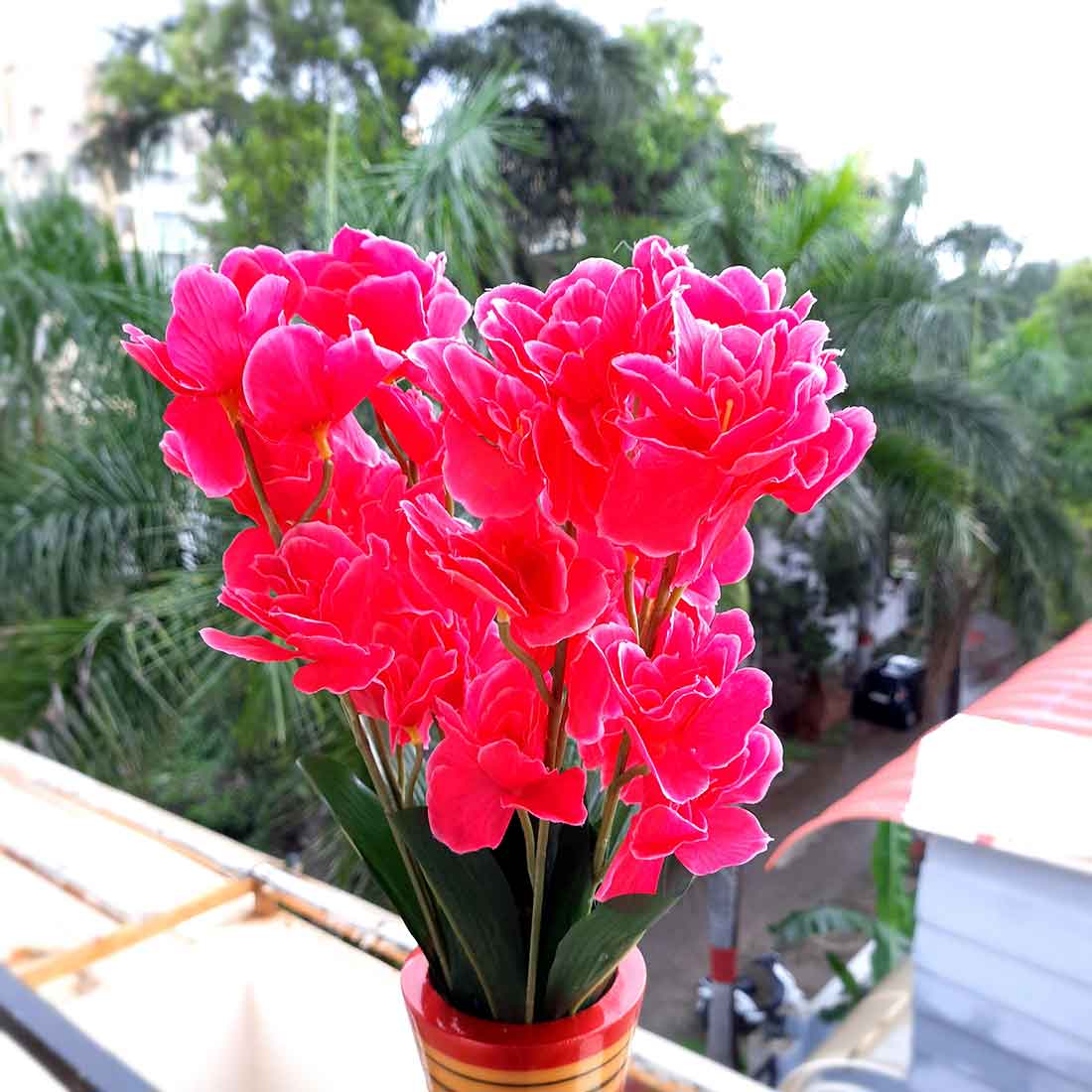 Artificial Flowers Bunch- Apkamart #color_Red