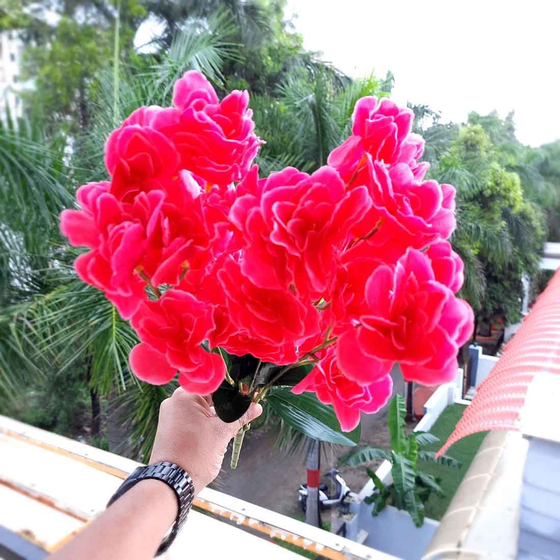 Artificial Flowers Bunch- Apkamart #color_Red