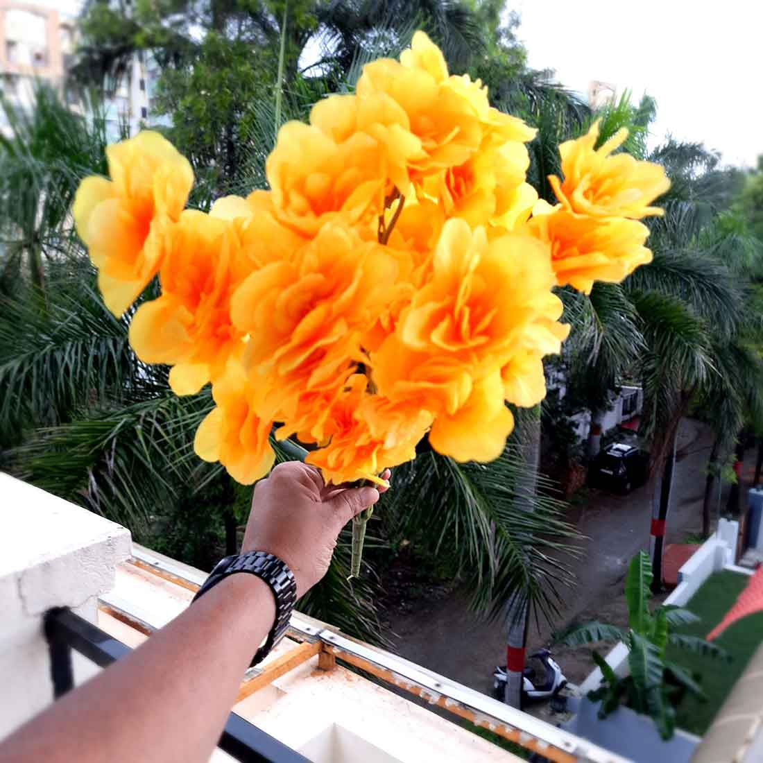 Artificial Flowers Bunch- Apkamart #color_Yellow