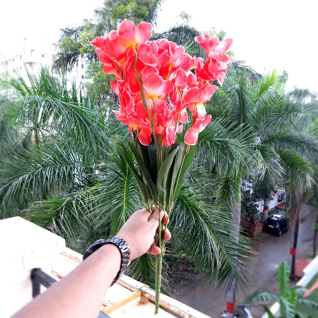 Artificial Flowers Bunch- Apkamart #color_Dark Pink