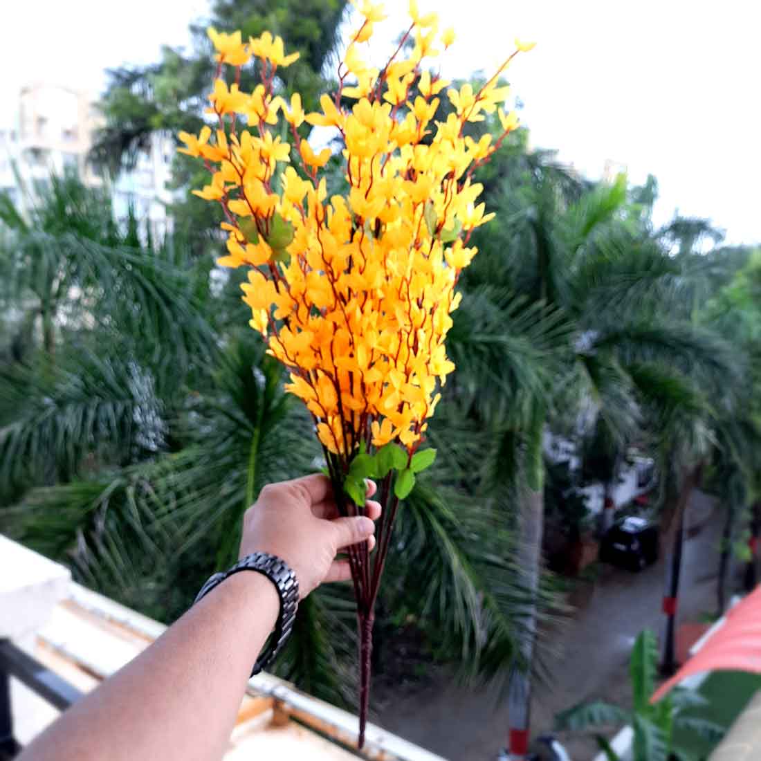 Artificial Flowers Bunch- Apkamart #color_Yellow