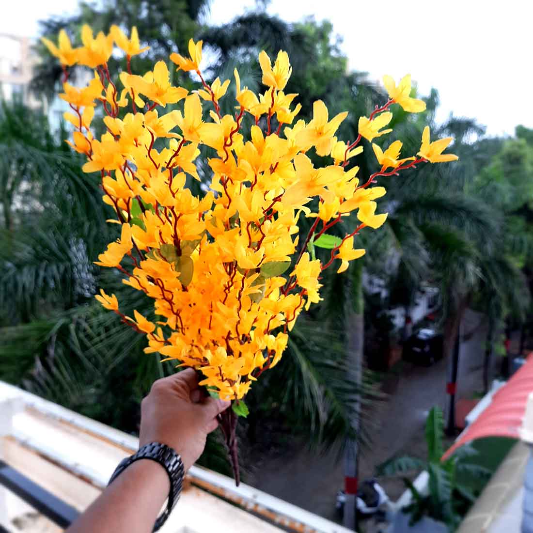 Artificial Flowers Bunch- Apkamart #color_Yellow