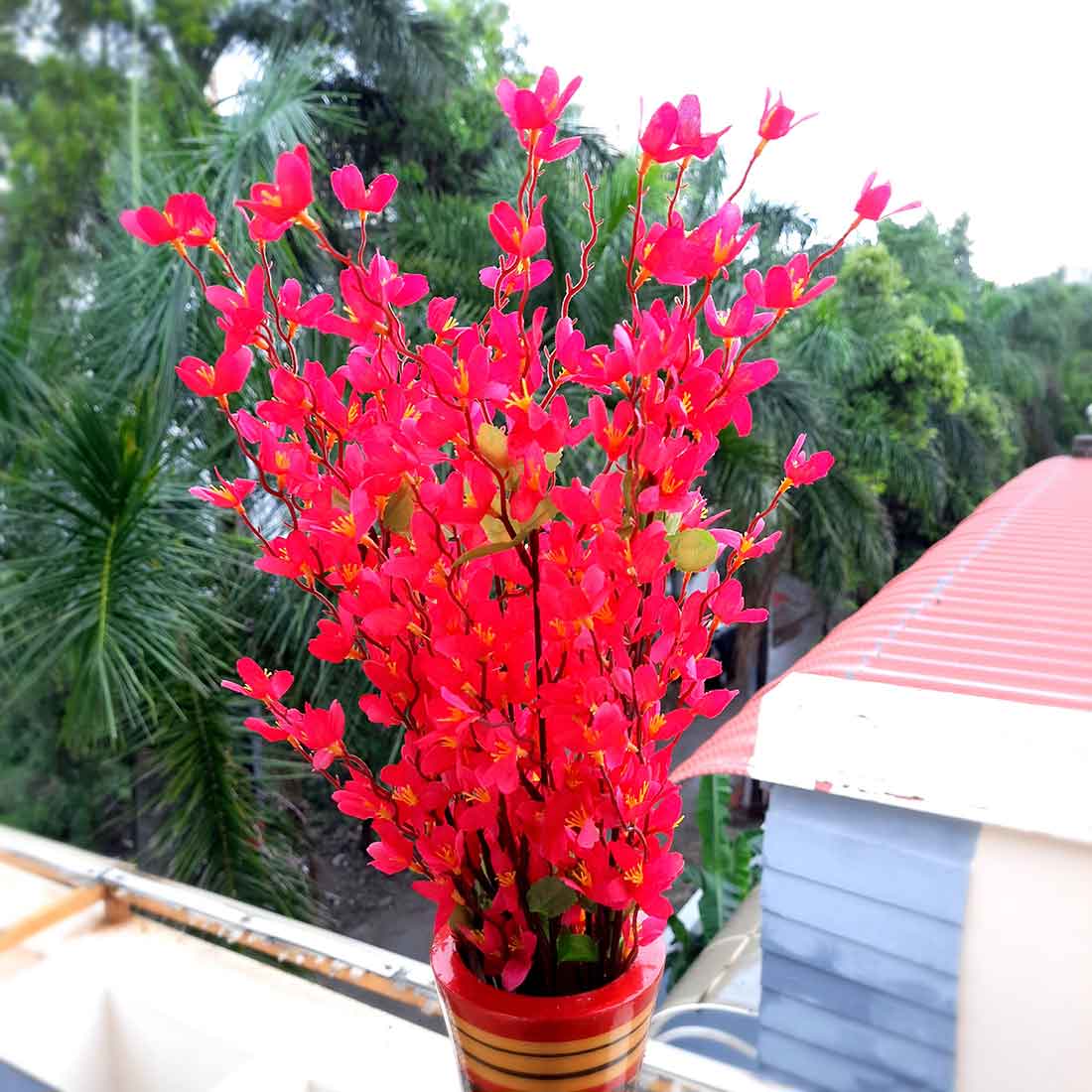 Artificial Flowers Bunch- Apkamart #color_Red