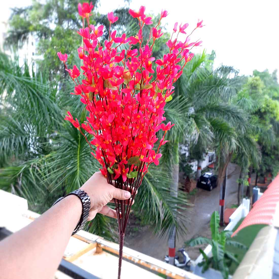 Artificial Flowers Bunch- Apkamart #color_Red