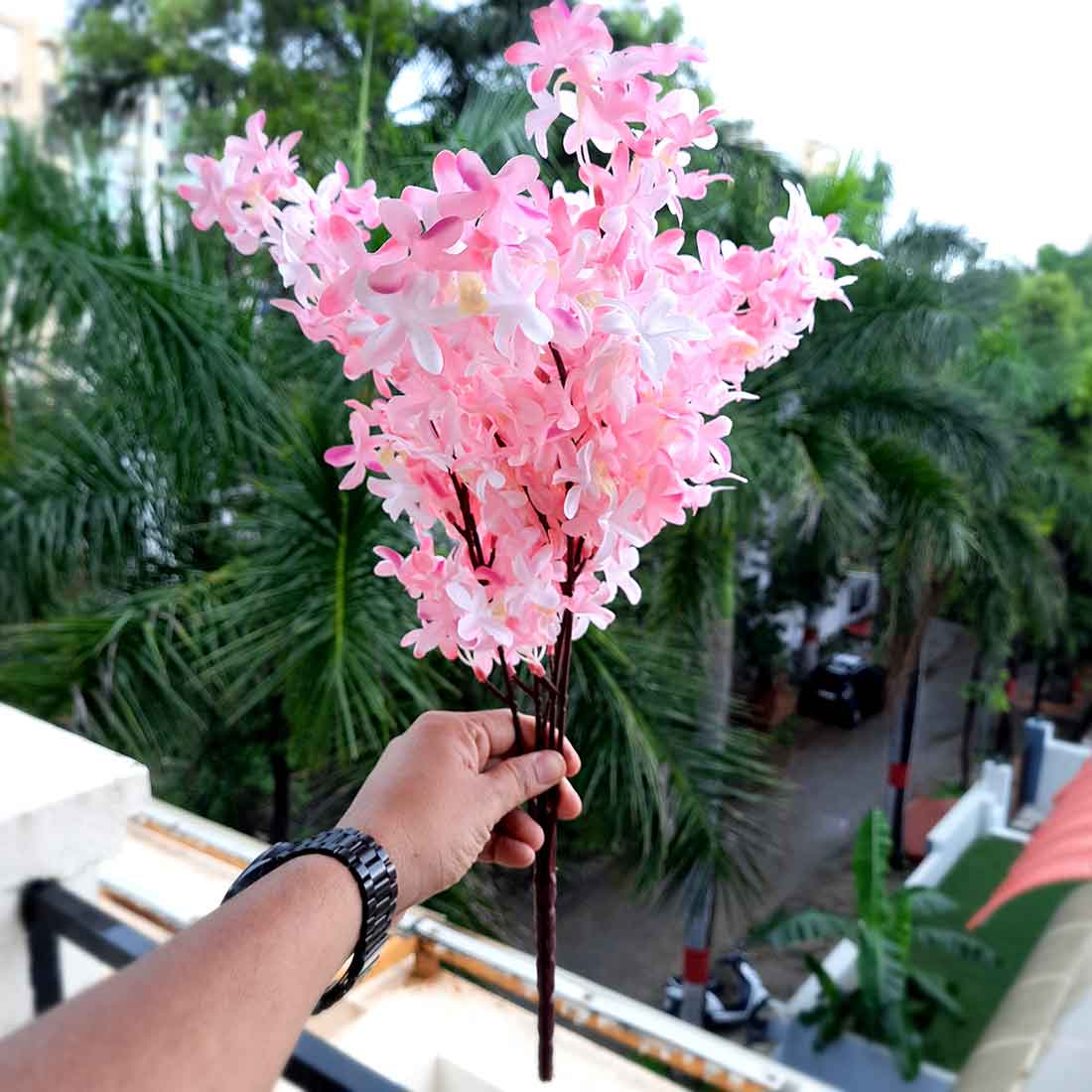 Artificial Flowers Bunch- Apkamart #color_Light Pink