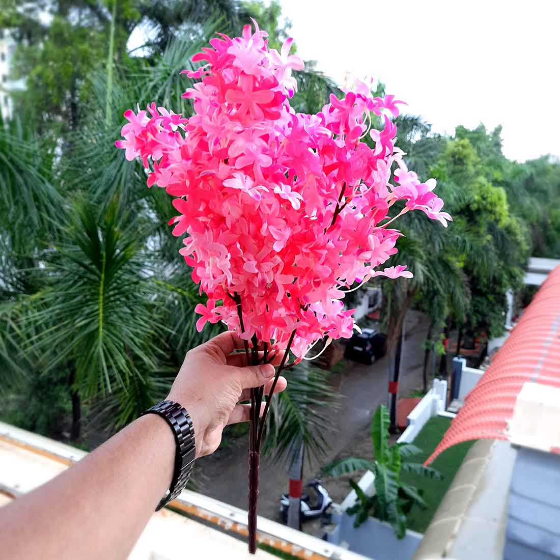 Artificial Flowers Bunch- Apkamart #color_Dark Pink