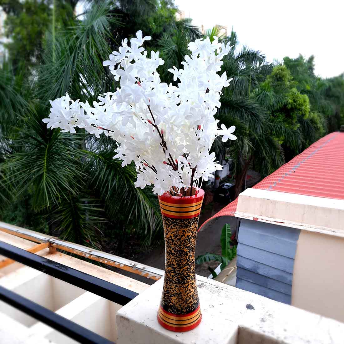 Artificial Flowers Bunch- Apkamart #color_White