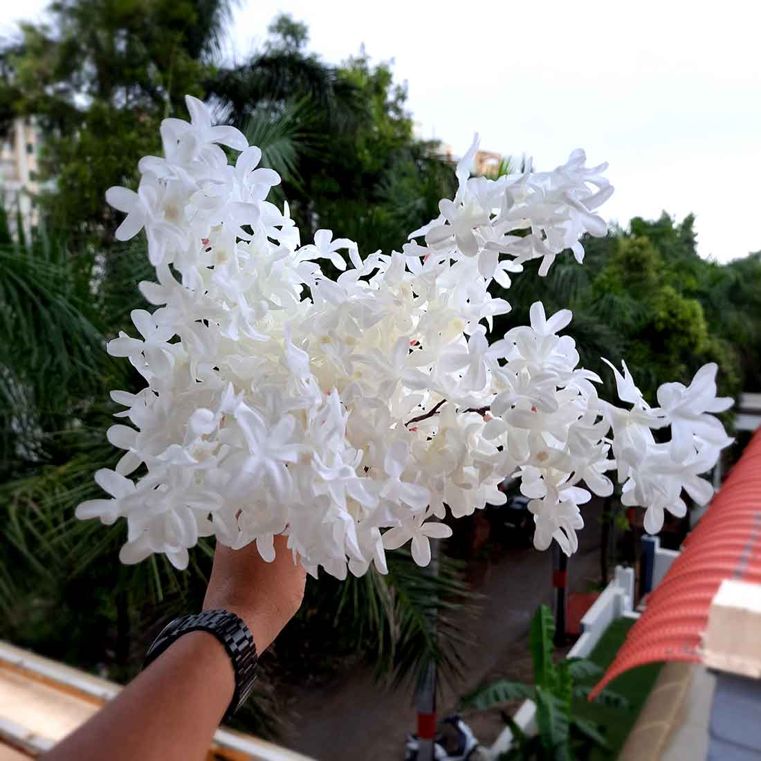 Artificial Flowers Bunch- Apkamart #color_White