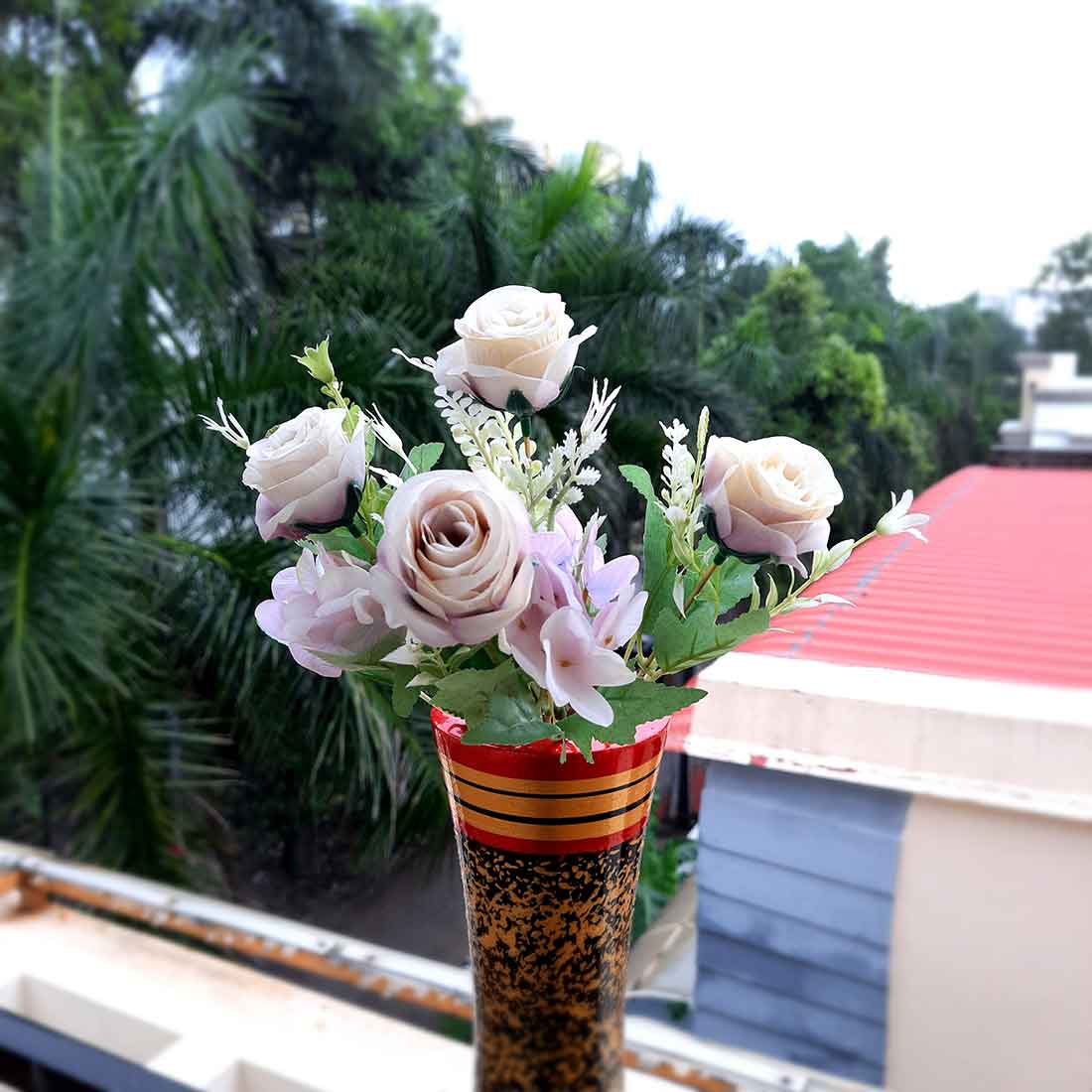 Artificial Flowers Bunch- Apkamart #color_Cream