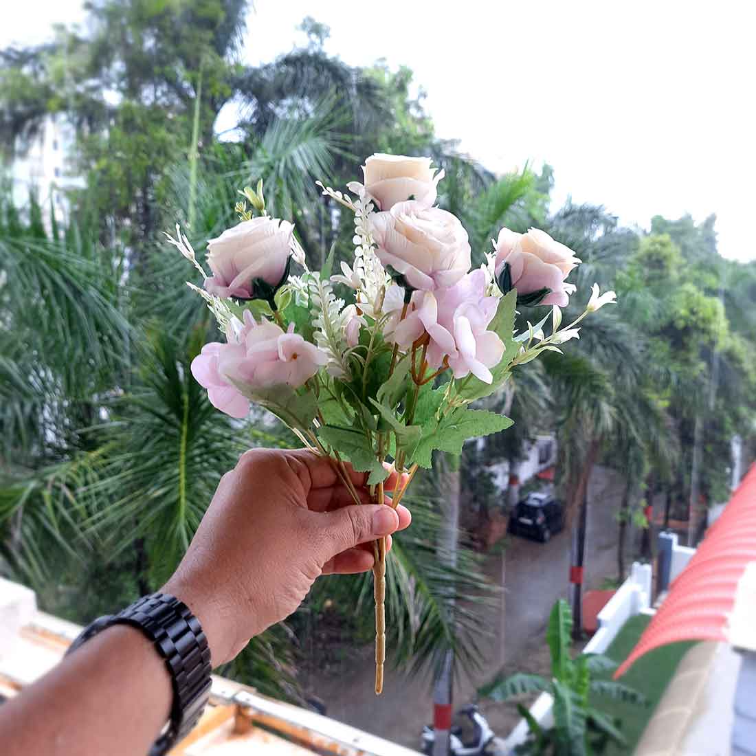 Artificial Flowers Bunch- Apkamart #color_Cream