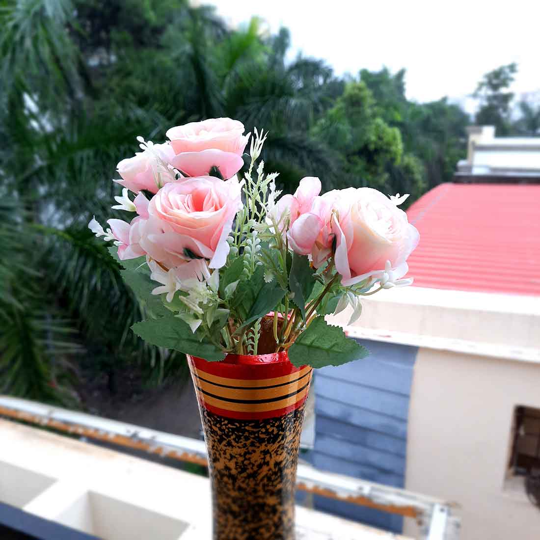 Artificial Flowers Bunch- Apkamart #color_Peach