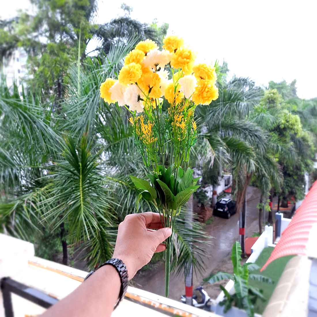 Artificial Flowers Bunch- Apkamart #color_Yellow