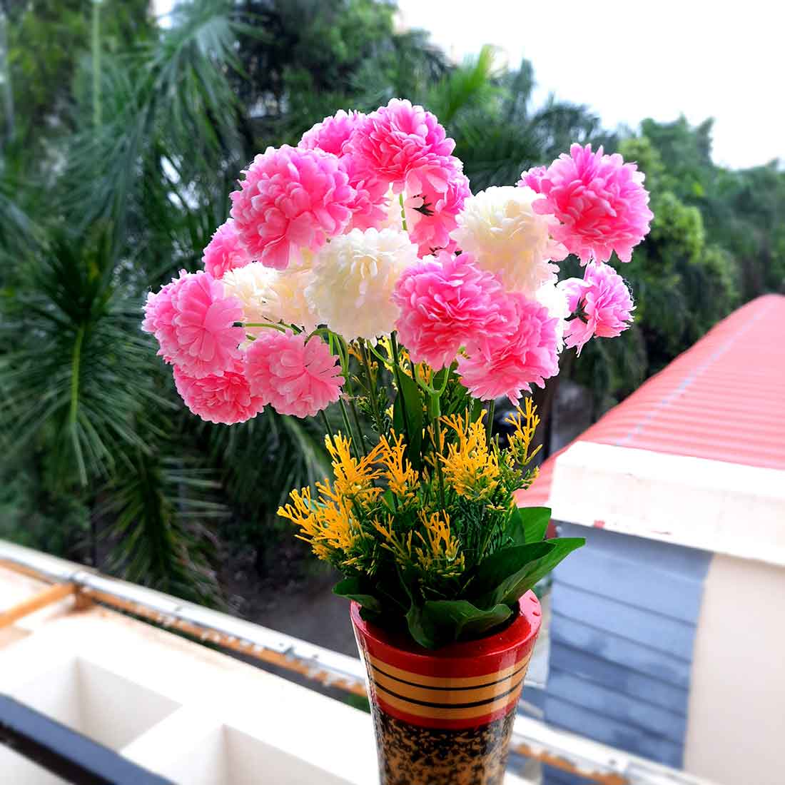 Artificial Flowers Bunch- Apkamart #color_Pink