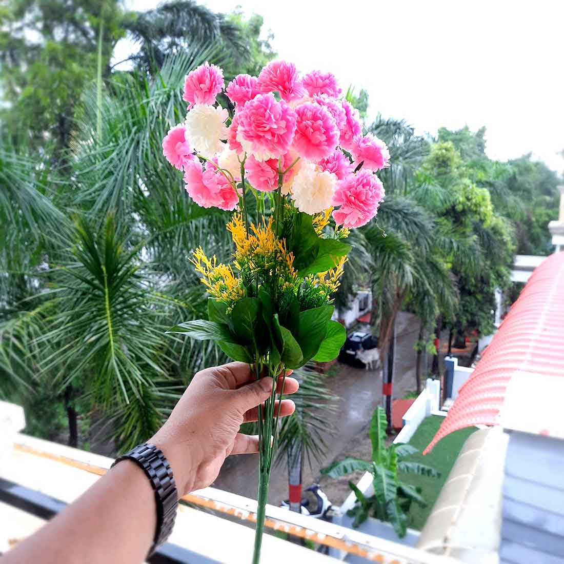 Artificial Flowers Bunch- Apkamart #color_Pink