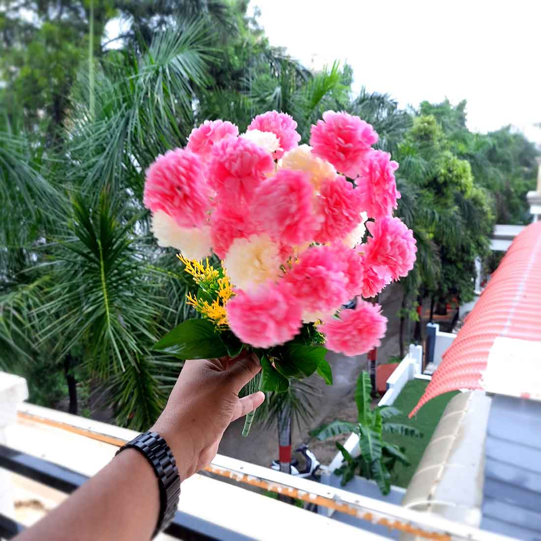 Artificial Flowers Bunch- Apkamart #color_Pink