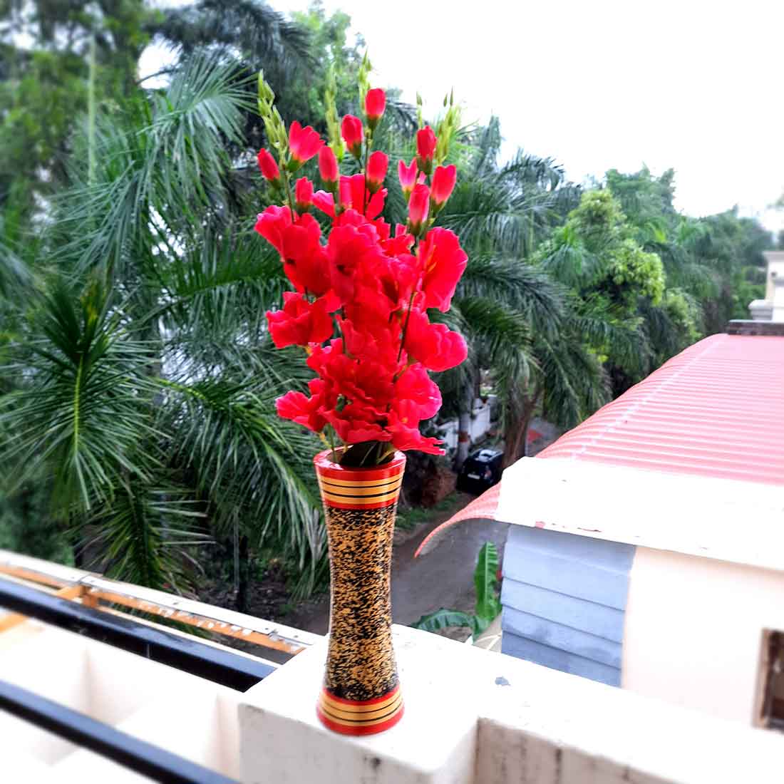 Artificial Flowers Bunch- Apkamart #color_Red